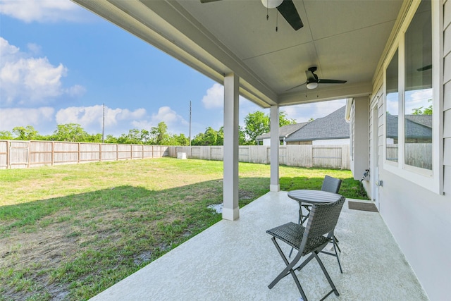 20002 Roan Ardennes Ln, Tomball, TX 77377 - view of patio / terrace featuring a ceiling fan