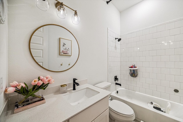 8818 Laurel Crest Dr, Missouri City, TX 77459 - full bath featuring toilet, vanity, and shower / washtub combination