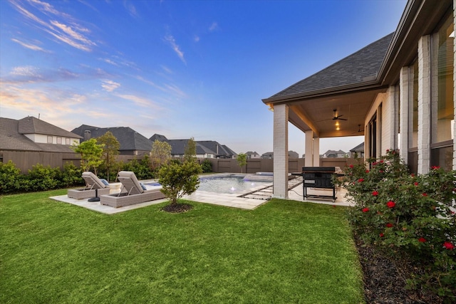 8818 Laurel Crest Dr, Missouri City, TX 77459 - view of yard with a residential view, a patio area, a fenced in pool, and a fenced backyard