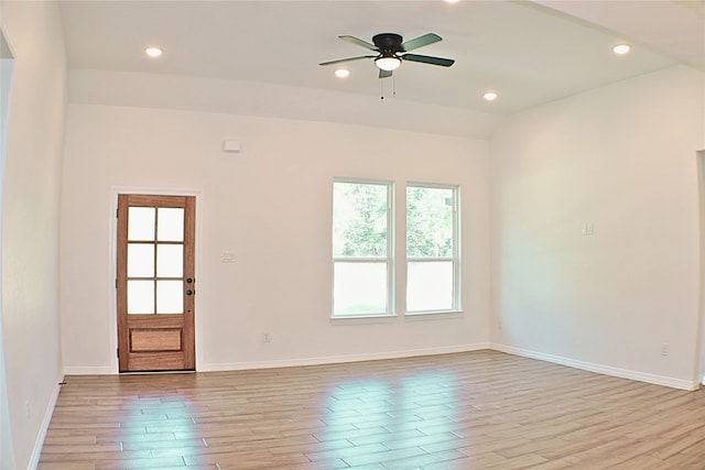 24994 Armagh St, Hempstead, TX 77445 - spare room with light wood-style flooring, ceiling fan, baseboards, and recessed lighting