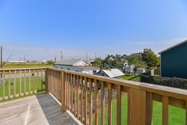 deck with a yard