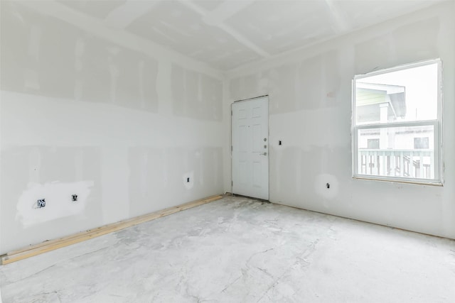 view of spare room