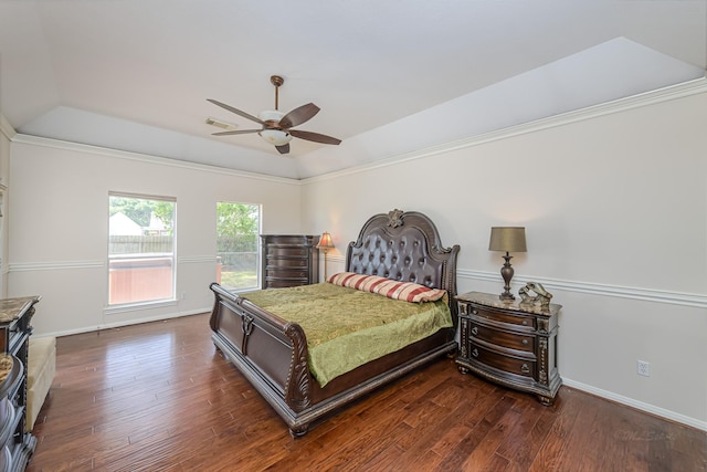 6249 Mallard Dr, Katy, TX 77493 - bedroom featuring visible vents, baseboards, wood finished floors, and a raised ceiling