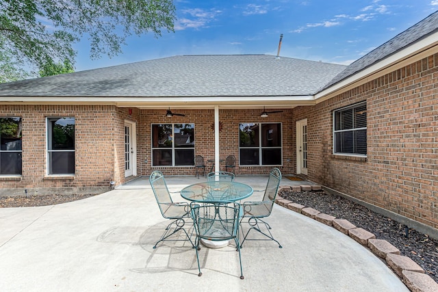 6249 Mallard Dr, Katy, TX 77493 - view of patio / terrace featuring a ceiling fan and outdoor dining area