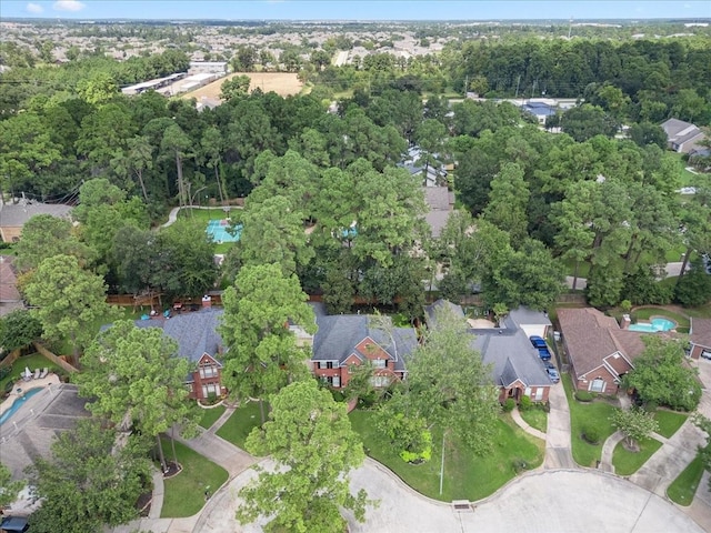 aerial view with a residential view