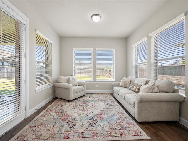 7262 Monarch Dr, Katy, TX 77493 - living room with baseboards, dark wood finished floors, and a wealth of natural light