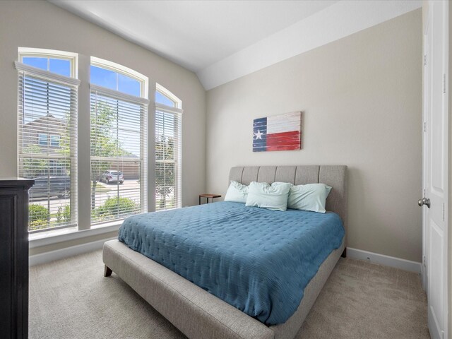 7262 Monarch Dr, Katy, TX 77493 - carpeted bedroom with baseboards and lofted ceiling