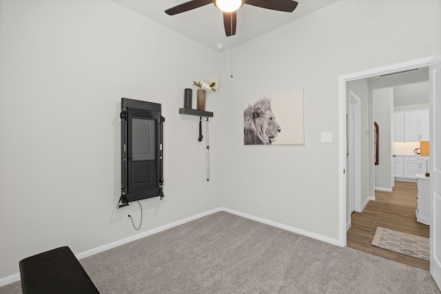 21131 Austin Chalk Dr, Cypress, TX 77433 - carpeted spare room featuring a ceiling fan and baseboards