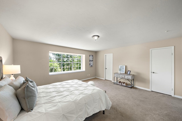 bedroom featuring baseboards and carpet flooring