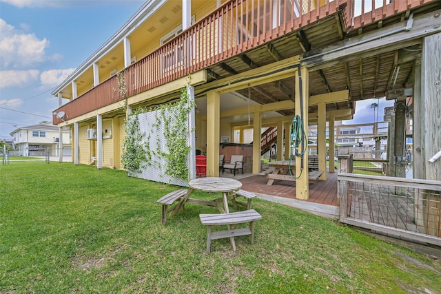 exterior space featuring a wooden deck