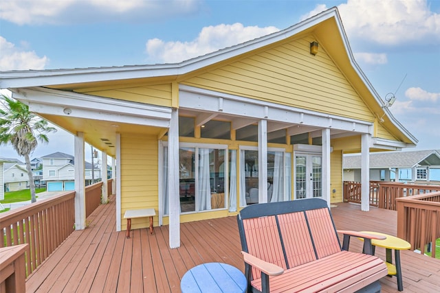deck featuring french doors