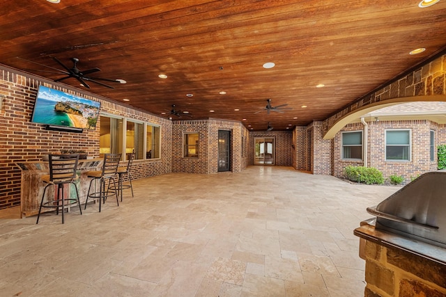 28002 Whispering Maple Way, Spring, TX 77386 - view of patio / terrace featuring a ceiling fan and an outdoor bar