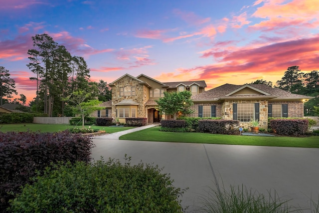 28002 Whispering Maple Way, Spring, TX 77386 - traditional home featuring stone siding and a front yard