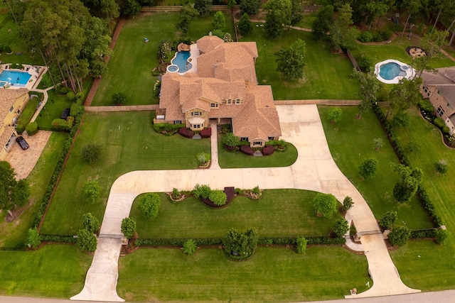 28002 Whispering Maple Way, Spring, TX 77386 - aerial view of property and surrounding area featuring a pool