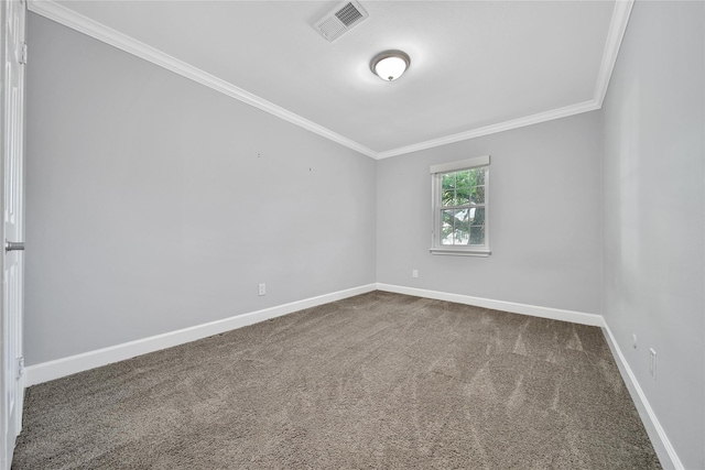818 Wax Myrtle Ln, Houston, TX 77079 - carpeted spare room featuring visible vents, baseboards, and ornamental molding