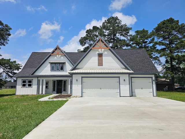 20 Lazy Spgs, Trinity, TX 75862 - view of front of house featuring roof with shingles, a front yard, concrete driveway, and an attached garage