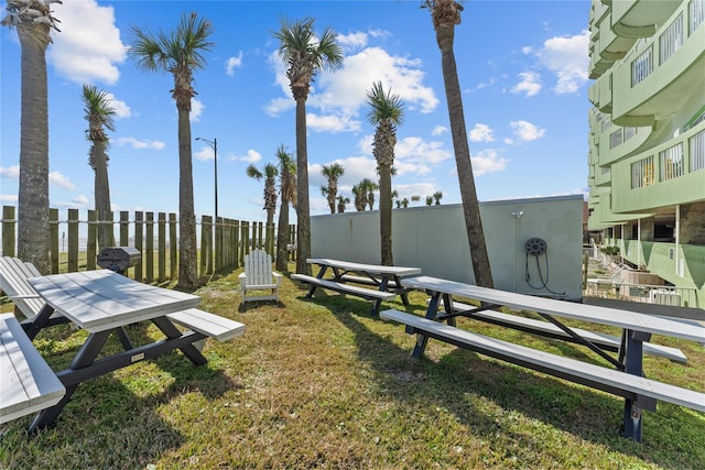 view of yard with fence