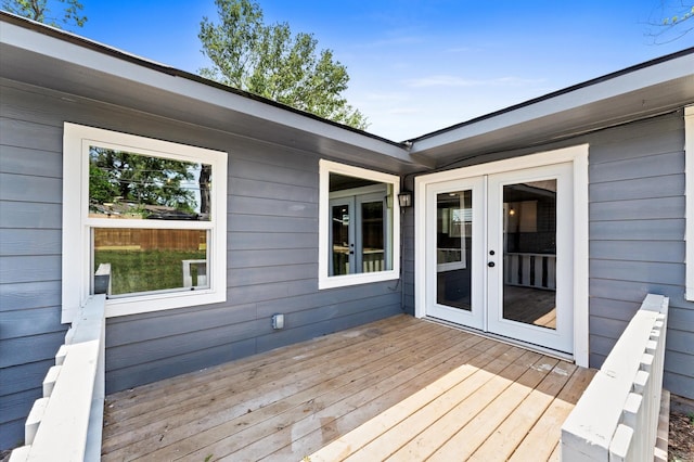 deck featuring french doors