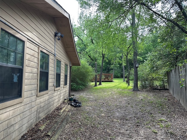 view of yard featuring fence