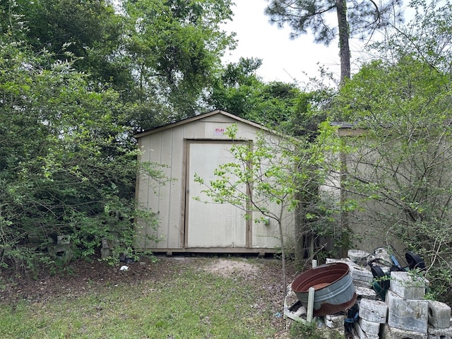 view of shed
