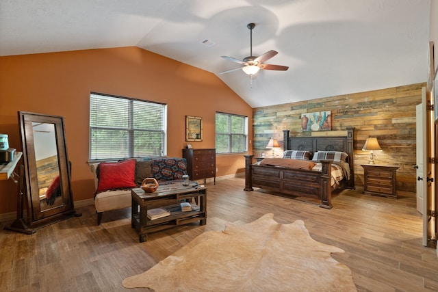 25672 Magnolia Pines Dr, Magnolia, TX 77355 - bedroom featuring lofted ceiling, wood finished floors, baseboards, and ceiling fan
