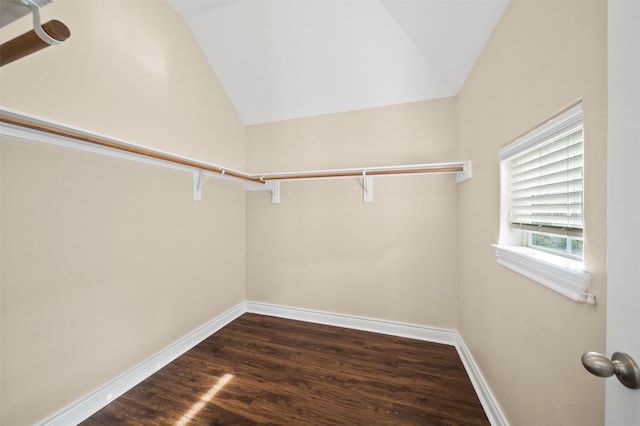 3444 Cline St, Houston, TX 77020 - walk in closet with dark wood finished floors and lofted ceiling