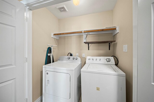 3444 Cline St, Houston, TX 77020 - laundry room with washing machine and clothes dryer, visible vents, and laundry area