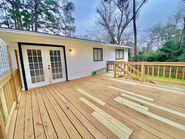 deck featuring french doors