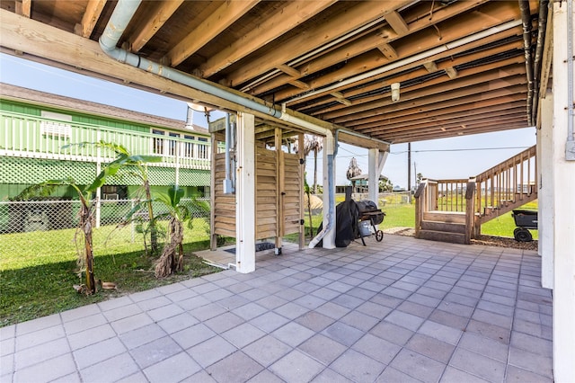 4215 San Jacinto Dr, Galveston, TX 77554 - view of patio / terrace with stairs