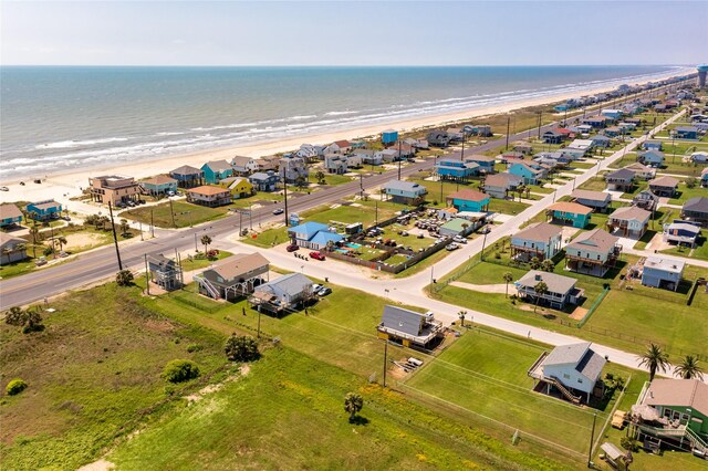 4215 San Jacinto Dr, Galveston, TX 77554 - aerial perspective of suburban area featuring expansive coastline