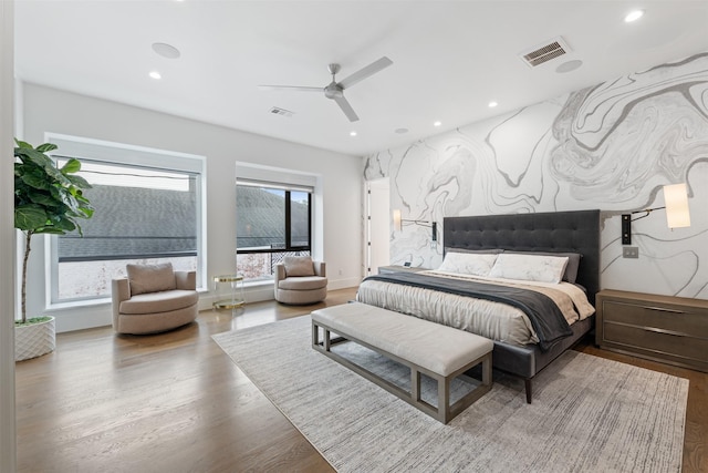 2703 Westgrove Ln, Houston, TX 77027 - bedroom featuring recessed lighting, wood finished floors, and visible vents