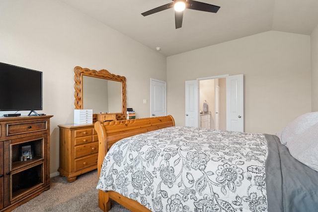 3639 Daintree Park Dr, Katy, TX 77494 - bedroom featuring carpet floors, lofted ceiling, and ceiling fan