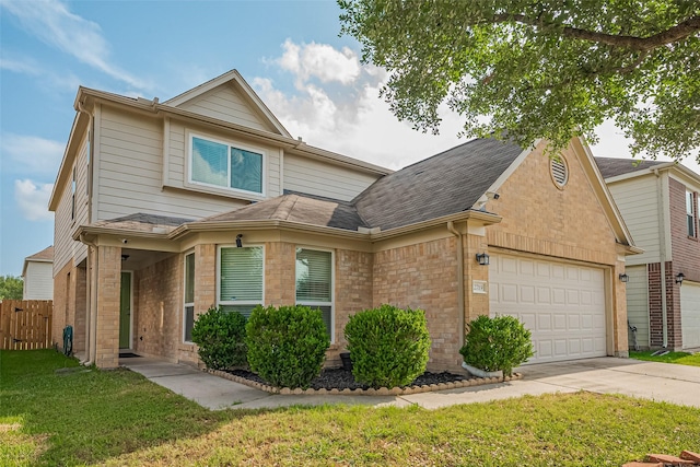 2719 Magnolia Hill Trl, Houston, TX 77038 - view of front facade with concrete driveway, an attached garage, brick siding, and roof with shingles