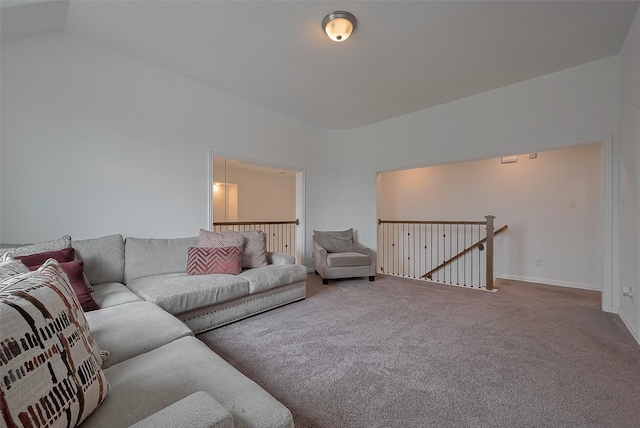 living area with carpet flooring