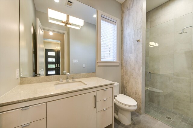 1509 Caywood Ln Unit C, Houston, TX 77055 - bathroom featuring a shower stall, toilet, and vanity