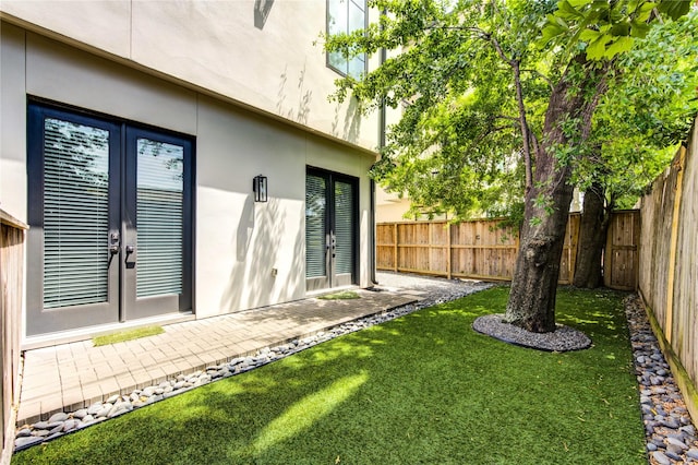1509 Caywood Ln Unit C, Houston, TX 77055 - view of yard featuring french doors and a patio area