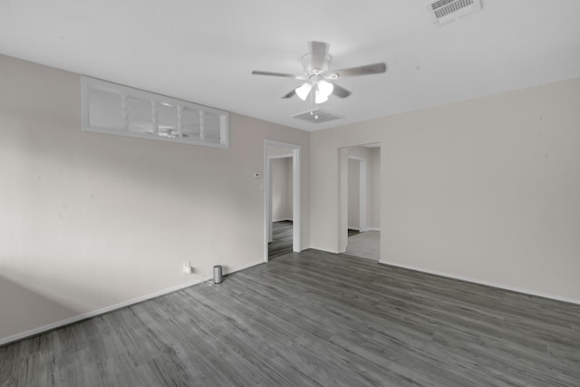 3629 Corksie St, Houston, TX 77051 - unfurnished room featuring wood finished floors, baseboards, a ceiling fan, and visible vents