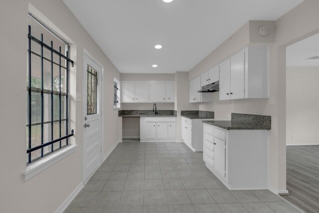 3629 Corksie St, Houston, TX 77051 - kitchen with recessed lighting, baseboards, under cabinet range hood, and a sink