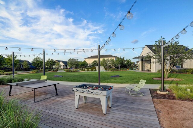 15807 Celebration Ln, Cypress, TX 77433 - wooden terrace featuring a lawn