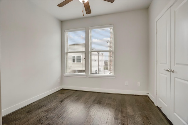 4513 Cornish St, Houston, TX 77007 - empty room with ceiling fan, plenty of natural light, and dark wood-type flooring