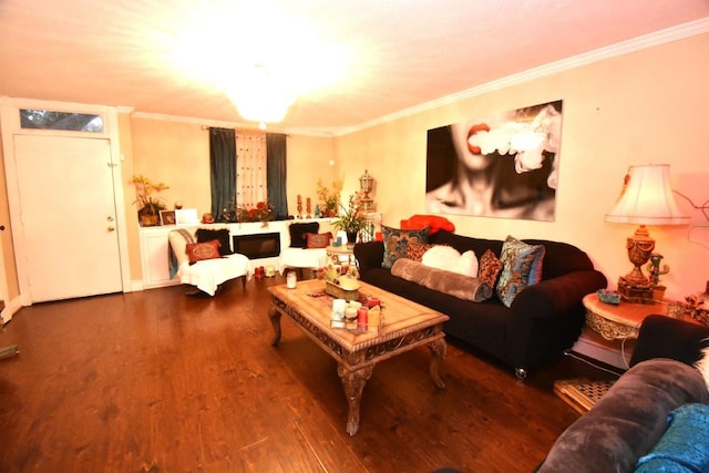 6413 Ella Lee Ln, Houston, TX 77057 - living room with ornamental molding and wood finished floors