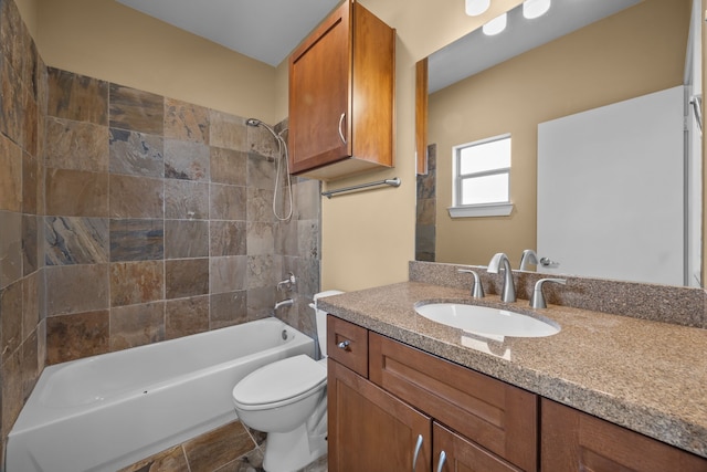 5212 Lillian St, Houston, TX 77007 - bathroom featuring toilet,  shower combination, and vanity