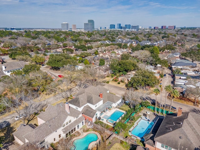 drone / aerial view with a view of city