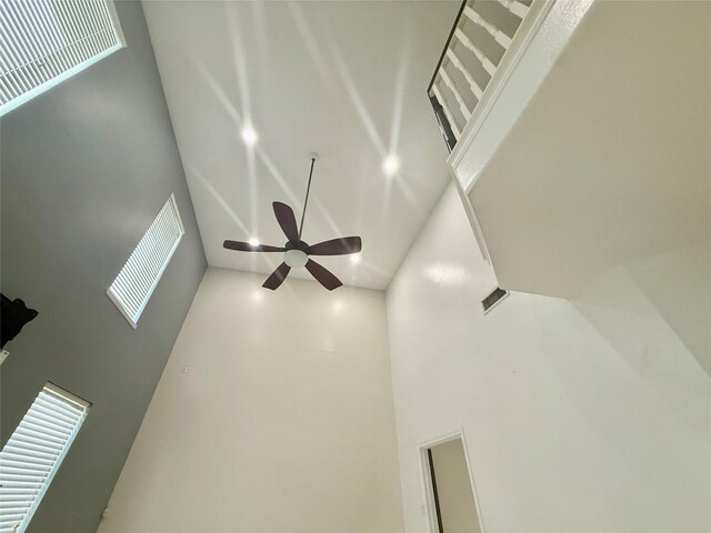 details featuring ceiling fan and visible vents