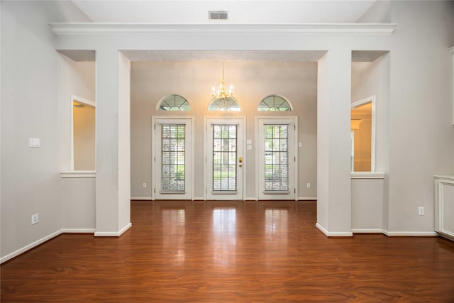 24526 Haigshire Dr, Tomball, TX 77375 - unfurnished dining area with wood finished floors and a chandelier