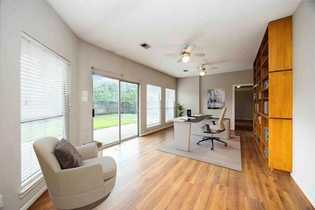 24526 Haigshire Dr, Tomball, TX 77375 - office space with light wood-style flooring and a ceiling fan