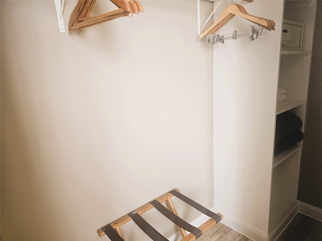 spacious closet with wood finished floors