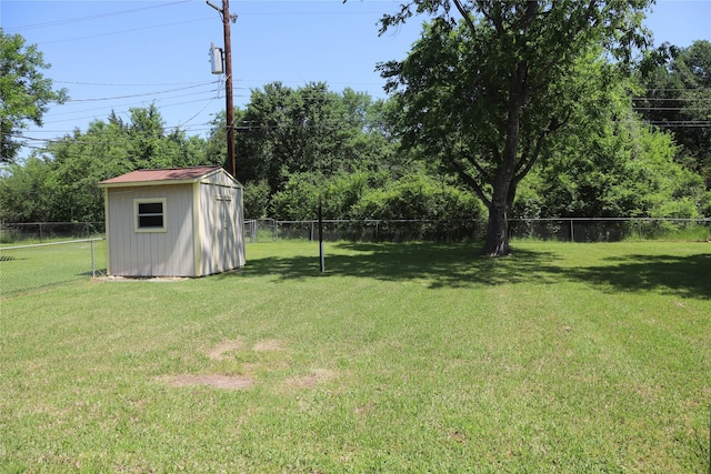 3104 Bonham Dr, Bryan, TX 77803 - view of yard featuring a storage shed, a fenced backyard, and an outdoor structure