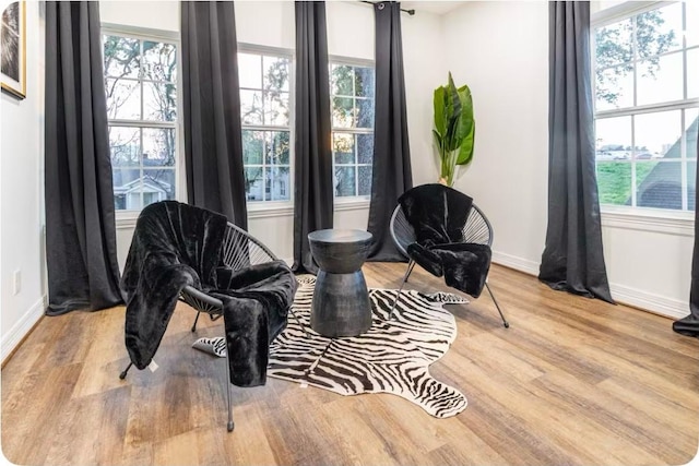 2205 Rosewood St, Houston, TX 77004 - living area with baseboards, wood finished floors, and plenty of natural light