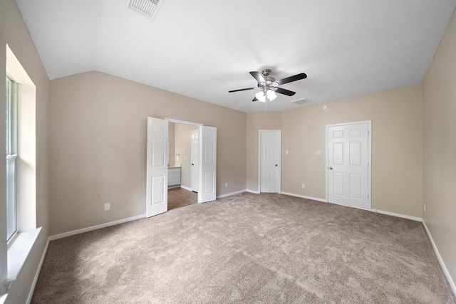 unfurnished bedroom with visible vents, baseboards, and carpet floors